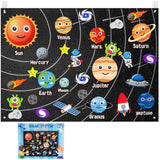 WATINC 44Pcs Outer Space Felt Story Board Set 3.5 Ft Solar System