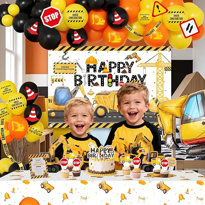 Construction Birthday Party Supplies Excavator Birthday Decorations