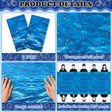 OHOME 2 Pack Beach Party Decorations - Ocean Waves Plastic Tablecloth