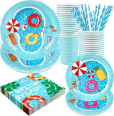 Pool Party Supplies Decorations Disposable Summer Kids Birthday
