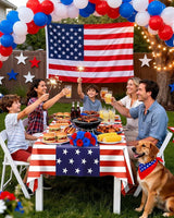 Pureegg 4th of July USA 250th Anniversary Plastic Tablecloth
