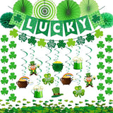 St Patrick's Day Decorations Set with Lucky Banner Shamrock Garland