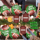 Football Plates and Napkins 100Pcs Football Party Supplies Touchdown