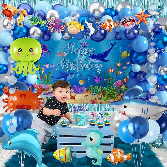 Under the Sea Party Decorations 98Pcs Ocean Theme Birthday Party
