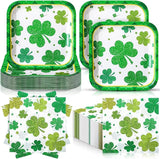 72 Pcs St Patrick's Day Plates and Napkins Set Serve 36 7 Square