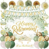 Green Retirement Party Decorations Women Men Green Gold Happy