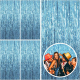 5 Pack Blue Backdrop Curtain Tinsel Streamers Ocean Themed Decor