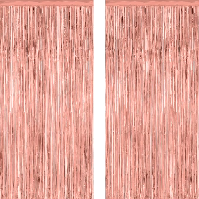 ZATAYE 2 Pack Rose Gold Decorations, 3.28 FT x 7.05 FT Rose Gold