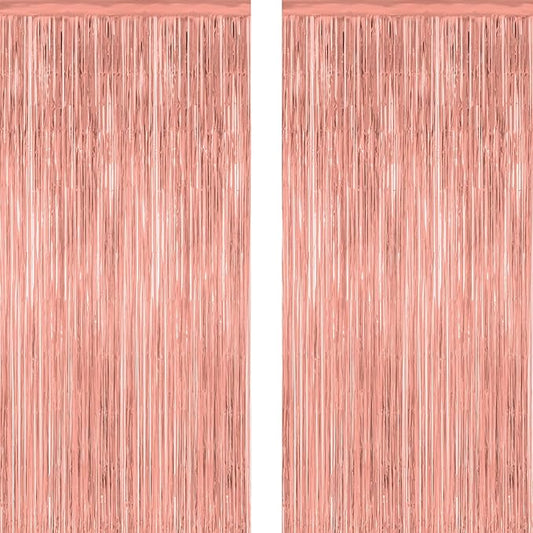 ZATAYE 2 Pack Rose Gold Decorations, 3.28 FT x 7.05 FT Rose Gold
