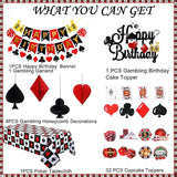 58pcs Casino Poker Party Decorations Poker Theme Birthday Banner