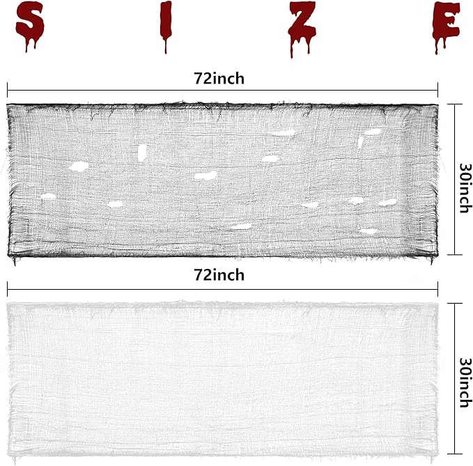 Alpurple 10 Pcs Halloween Creepy Cloth, 30 x 72 Inch Scary Spooky