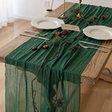 Keketoarrange Emerald Green Table Runner Cheesecloth Gauze 120 Inch