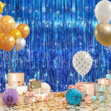 2Pack Blue Tinsel Backdrop Streamers, GCB Party Streamers Backdrop