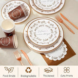 144Pcs Boho Birthday Party Supplies Decorations Brown Flower Paper