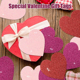 Valentine's Day Glitter Heart Cutouts 100Pcs Valentine Red Purple