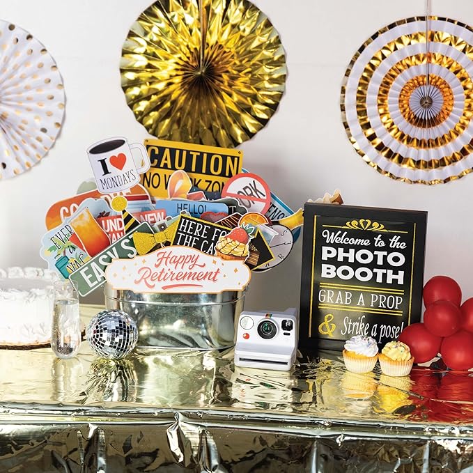 Retirement Photo Booth Props 41 pc Photobooth Kit with 8 x 10 Inch