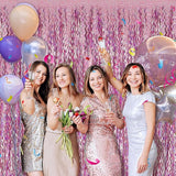 Tinsel Foil Fringe Curtains Wavy Backdrop for Parties Sparkle #9