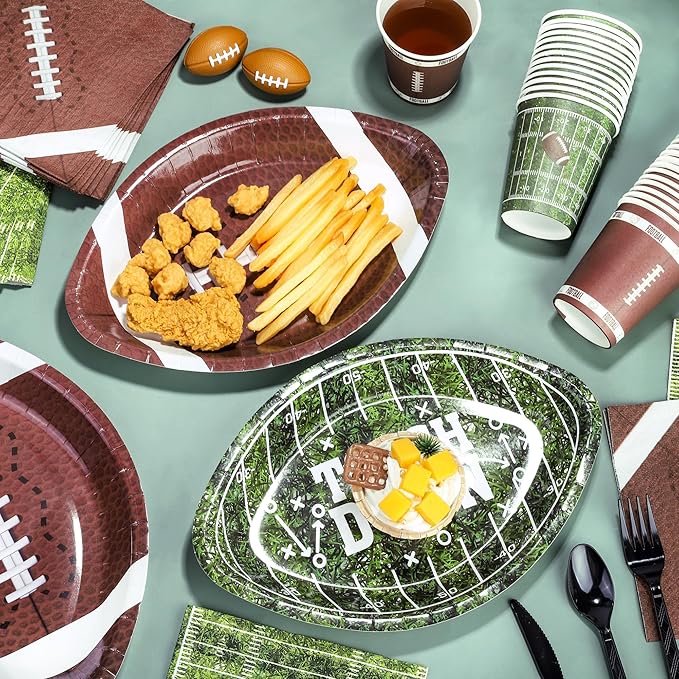 350 Pieces Football Party Decorations Tableware Set Football