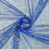 Artoid Mode 6PCS Blue Gold Gauze Table Runner 120 Inch 10FT, Glitter
