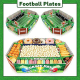 Football Party Supplies Kit Large Snack Stadium Football Plates