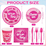 Kochorie 400 Pieces Let's Go Girls Party Tableware Sets Including