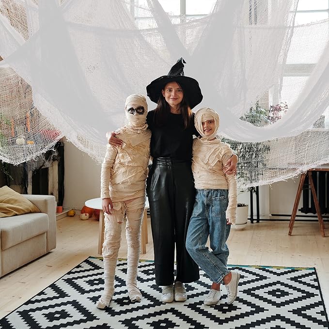 196 x 39 Inch Halloween Creepy Cloth Large White Scary Spooky Cheese