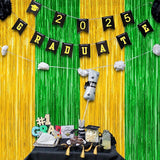 2 Pack Graduation Backdrop, Large Grad Decor 2026, Green Gold