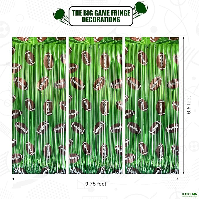 XtraLarge Football Fringe Backdrop 9.75x6.5 Feet Football Party