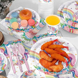 192pcs Unicorn Plates Napkins Unicorn Birthday Party Supplies
