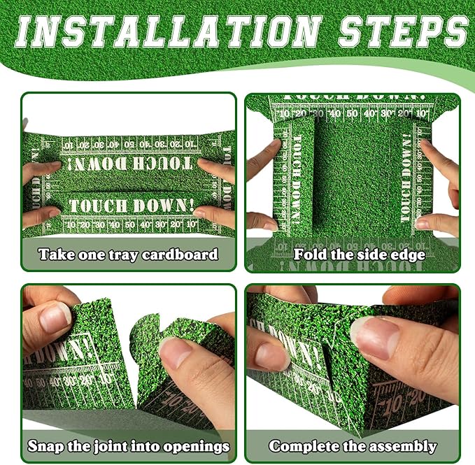 50 Pcs Football Party Decorations Disposable Food Tray for Super
