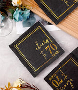 Cheers to Years Cocktail Napkins - 50 PK - 3-Ply Birthday Napkins 5x5