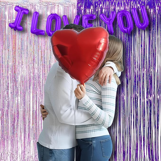 BRAVESHINE 1 Purple 1 Pink Streamers Party Backdrop - 3.2 ft x 8.2 ft