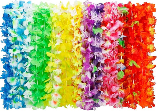 50pcs Hawaiian Leis Decorations, Hawaiian Leis Bulk Flower Necklaces