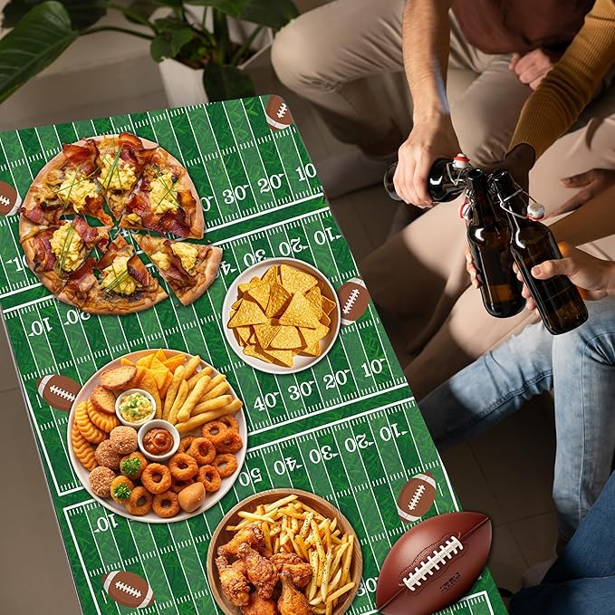 Super Game Bowl Party Decorations 2026 - Green Tablecloth for