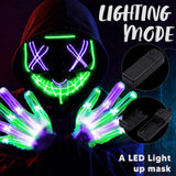 JOYIN Halloween Led Mask, Light Up Mask and Gloves for Cosplay Costume