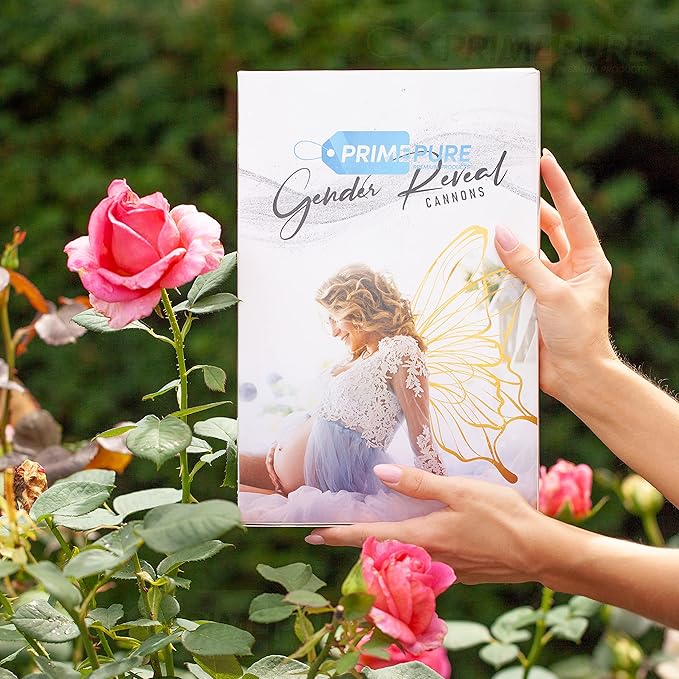 PrimePure Gender Reveal Confetti Cannon - Butterfly Confetti Popper &
