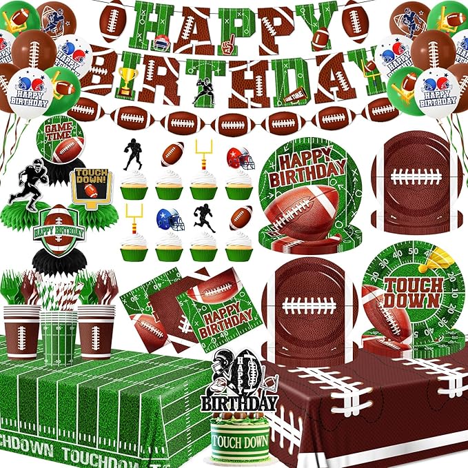 Football Birthday Party Decorations 191Pcs Football Party Supplies