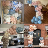 Gender Reveal Balloon Arch Kit 115Pcs Dusty Blue Blush Balloons
