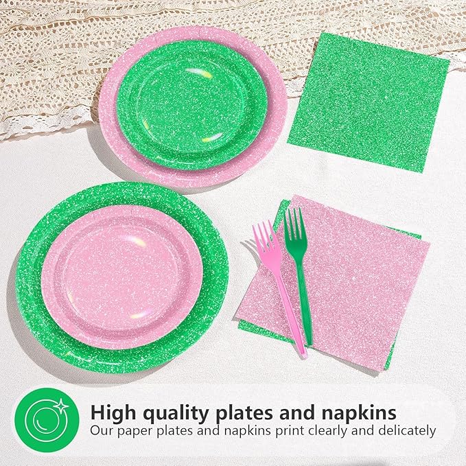 96 PCS Pink and Green Witch Party Supplies Witch Birthday Party