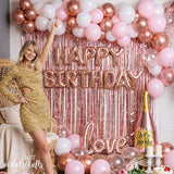 VIDAL CRAFTS 71 Piece Rose Gold Birthday Decorations for Women Party
