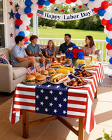 Pureegg 4th of July USA 250th Anniversary Plastic Tablecloth