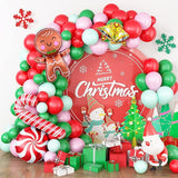 Christmas Balloon Garland Xmas Green Red White Arch kit Macaron