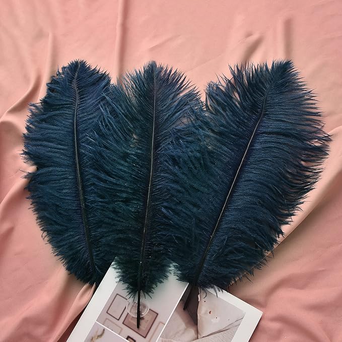Ballinger Navy Blue Ostrich Feathers Plumes - 24pcs 8-10inch Craft