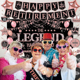 Retirement Party Decorations Women Black and Pink Happy Retirement