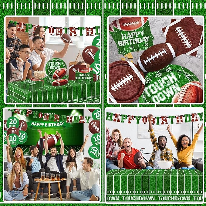 Football Party Supplies Football Plates and Napkins Tablecloth