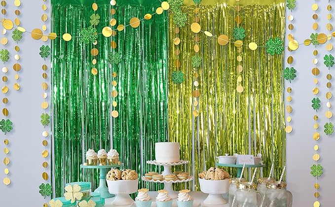 St Patrick Backdrop St Patricks Day Garland Clover Garland Green