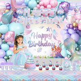 Mermaid Birthday Decorations 213Pcs Mermaid Party Supplies Include