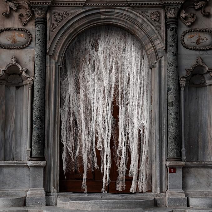 196 x 39 Inch Halloween Creepy Cloth Large White Scary Spooky Cheese