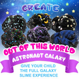 Astronaut Galaxy Slime for Kids, Big Slime Bucket with Clay, Glow in