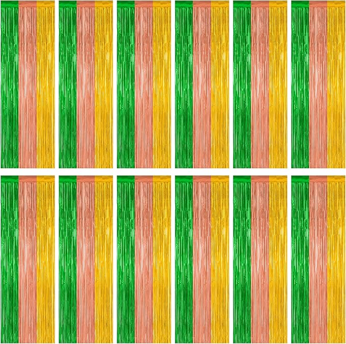 12 Pack Hawaiian Party Decorations, 3.28 FT x 7.05 FT Luau Party
